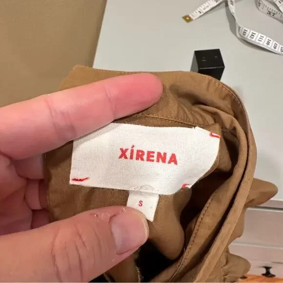 Tuckernuck Xirena Camel Brown Cotton Long Sleeve Mini Dress Small - Picture 12 of 12